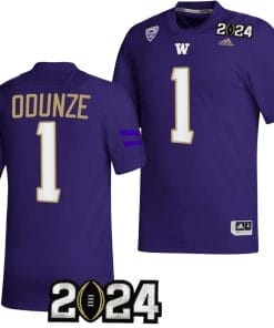 Rome Odunze Jersey #1 Washington Huskies 2024 College Football Playoff National Championship Purple