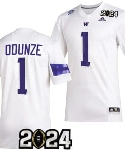 Rome Odunze Jersey #1 Washington Huskies 2024 College Football Playoff National Championship White