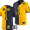 Roman Wilson Jersey #1 Michigan Wolverines 2024 Football National Championship Playoff Mazie 5 Roman Wilson Jersey #1 Michigan Wolverines 2024 Football National Championship Playoff Mazie