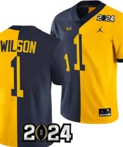 Roman Wilson Jersey #1 Michigan Wolverines 2024 Football National Championship Playoff Mazie