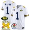 Roman Wilson Jersey #1 Michigan Wolverines Vapor Stitched 1000 Wins Rose Bowl Patch White 4 Roman Wilson Jersey #1 Michigan Wolverines Vapor Stitched 1000 Wins Rose Bowl Patch White