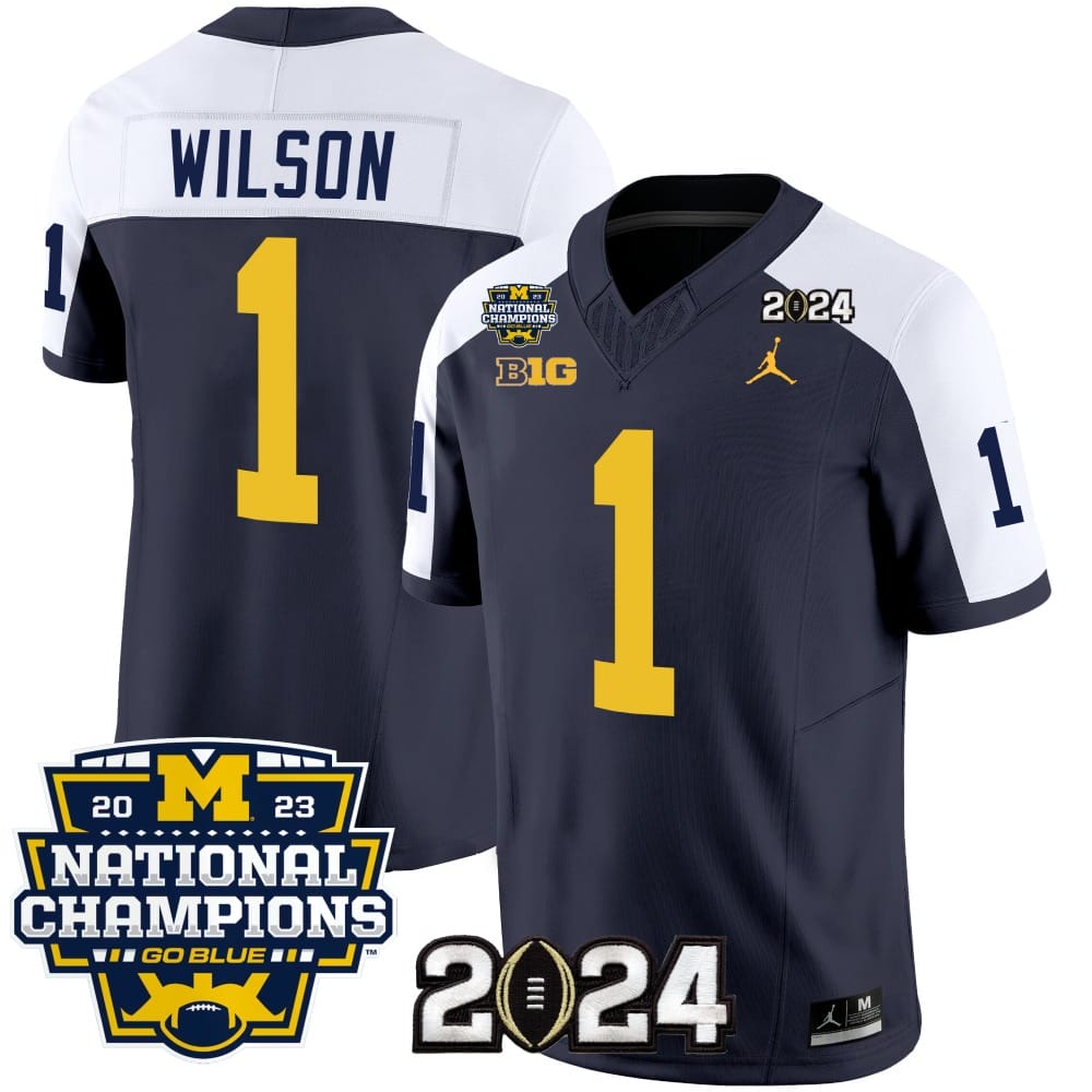 Roman Wilson Jersey #1 Michigan Wolverines Vapor Limited Football 2024 National Champions Patch Alternate 1 Roman Wilson Jersey #1 Michigan Wolverines Vapor Limited Football 2024 National Champions Patch Alternate