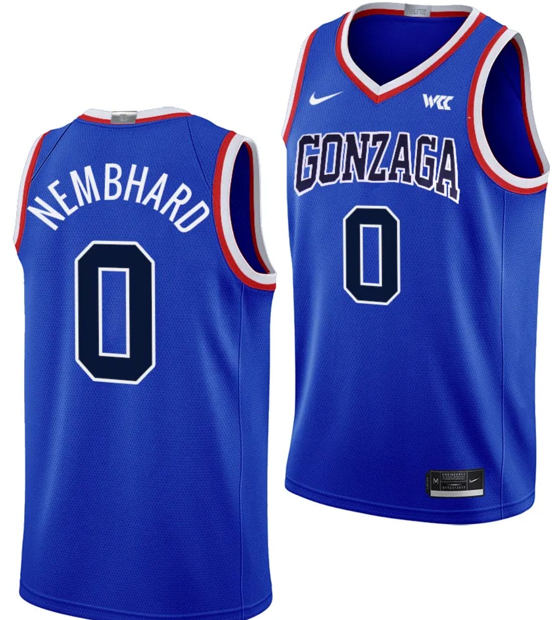 Ryan Nembhard Jersey #0 Gonzaga Bulldogs Throwback Basketball Uniform 2023-24 Blue 1 Ryan Nembhard Jersey #0 Gonzaga Bulldogs Throwback Basketball Uniform 2023-24 Blue