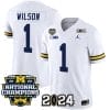 Roman Wilson Jersey #1 Michigan Wolverines Vapor Limited Football 2024 National Champions Patch White 5 Roman Wilson Jersey #1 Michigan Wolverines Vapor Limited Football 2024 National Champions Patch White