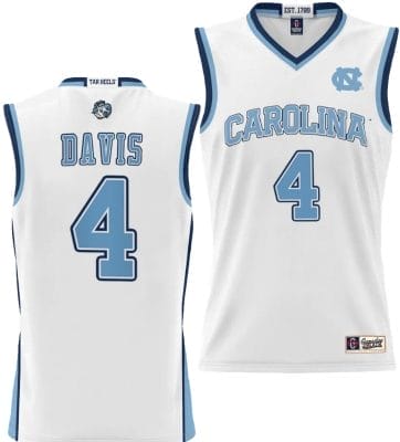 RJ Davis Jersey #4 UNC Tar Heels College NIL Basketball Lightweight White 6 RJ Davis Jersey #4 UNC Tar Heels College NIL Basketball Lightweight White