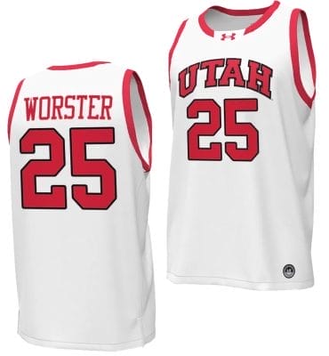 Rollie Worster Jersey #25 Utah Utes College Basketball 2023-24 Replica White