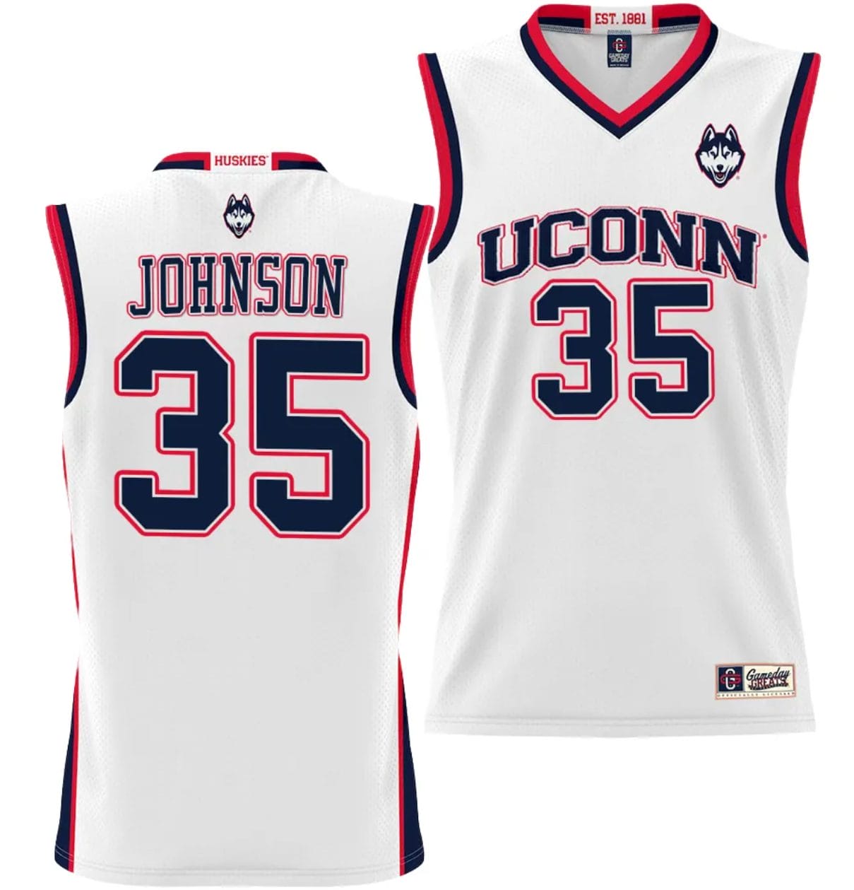 Samson Johnson Jersey #35 UConn Huskies NIL College Basketball Lightweight White 1 Samson Johnson Jersey #35 UConn Huskies NIL College Basketball Lightweight White