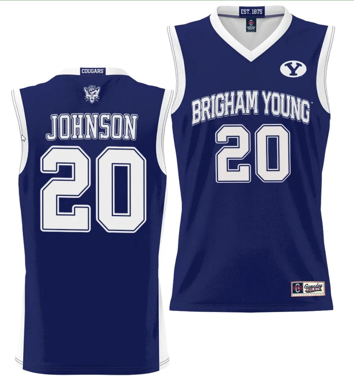 Spencer Johnson Jersey #20 BYU Cougars NIL College Basketball Jersey Lightweight Navy 1 Spencer Johnson Jersey #20 BYU Cougars NIL College Basketball Jersey Lightweight Navy