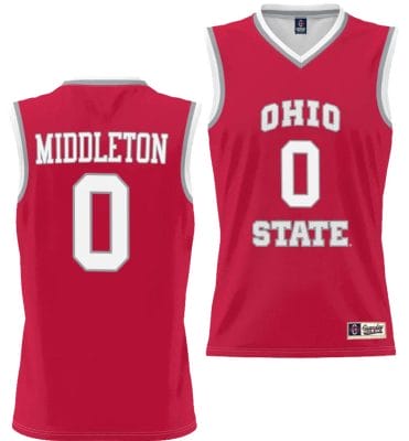 Scotty Middleton Jersey #0 Ohio State Buckeyes College Basketball Lightweight Scarlet