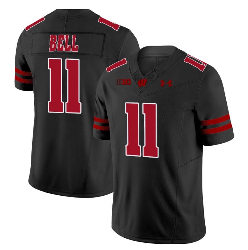 Skyler Bell Jersey #11 Wisconsin Badgers Vapor Limited College Football Black 1 Skyler Bell Jersey #11 Wisconsin Badgers Vapor Limited College Football Black