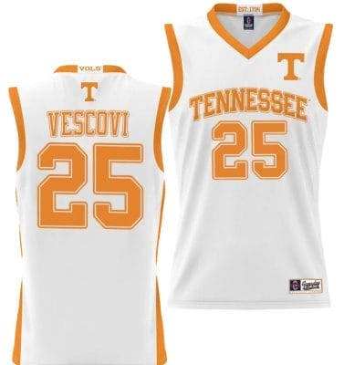 Santiago Vescovi Jersey #25 Tennessee Volunteers NIL College Basketball Lightweight White