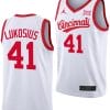 Simas Lukosius Jersey #41 Cincinnati Bearcats 70s Throwback Basketball White 5 Simas Lukosius Jersey #41 Cincinnati Bearcats 70s Throwback Basketball White