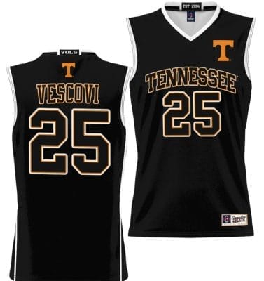Santiago Vescovi Jersey #25 Tennessee Volunteers NIL College Basketball Lightweight Black