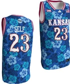 Self Jersey #23 Kansas Jayhawks Bill Self Game College Basketball Blue Maui Strong