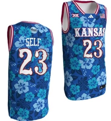 Self Jersey #23 Kansas Jayhawks Bill Self Game College Basketball Blue Maui Strong 8 Self Jersey #23 Kansas Jayhawks Bill Self Game College Basketball Blue Maui Strong