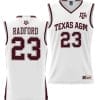 Tyrece Radford Jersey #23 Texas Aggies NIL College Basketball Jersey Lightweight White