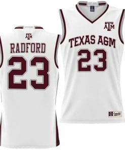 Tyrece Radford Jersey #23 Texas Aggies NIL College Basketball Jersey Lightweight White