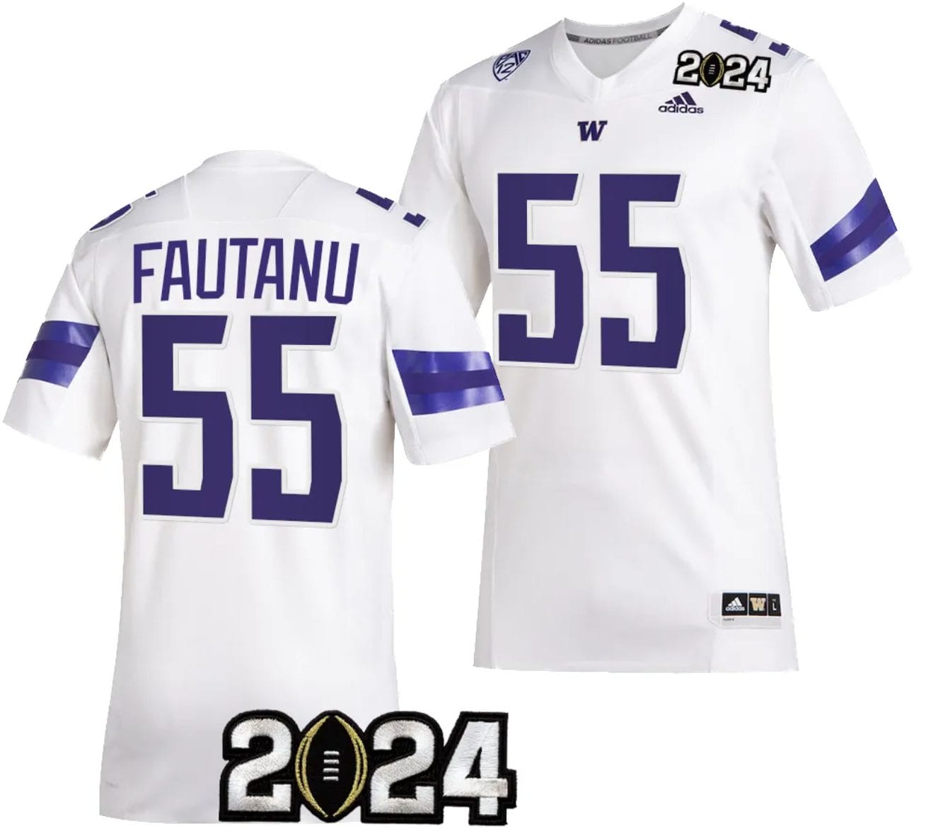 Troy Fautanu Jersey #55 Washington Huskies 2024 College Football Playoff National Championship White 1 Troy Fautanu Jersey #55 Washington Huskies 2024 College Football Playoff National Championship White