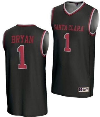Tyeree Bryan Jersey #1 Santa Clara Broncos Basketball NIL Lightweight Black