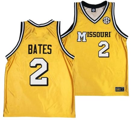 Tamar Bates Jersey #2 Missouri Tigers Alternate Basketball Throwback Legacy uniform Gold