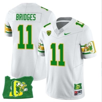 Trikweze Bridges Jersey #11 Oregon Ducks ‘Mighty Oregon’ Throwback Football Oregon State White 10 Trikweze Bridges Jersey #11 Oregon Ducks ‘Mighty Oregon’ Throwback Football Oregon State White