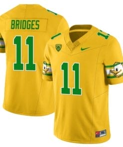Trikweze Bridges Jersey #11 Oregon Ducks ‘Mighty Oregon’ Throwback College Football Uniforms Yellow