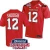 Tyler Shough Jersey #12 Texas Tech Red Raiders Independence Bowl Patch Football 2023 Red