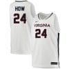 Tristan How Jersey #24 Virginia Cavaliers College Basketball Stitched White