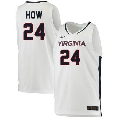 Tristan How Jersey #24 Virginia Cavaliers College Basketball Stitched White