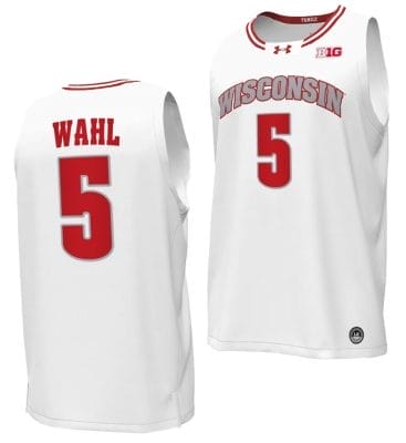 Tyler Wahl Jersey #5 Wisconsin Badgers By the Players Basketball 2023-24 White 8 Tyler Wahl Jersey #5 Wisconsin Badgers By the Players Basketball 2023-24 White