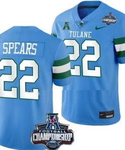 Tyjae Spears Jersey #22 Tulane Green Wave 2022 ACC Football Championship Blue