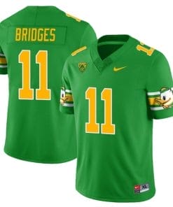 Trikweze Bridges Jersey #11 Oregon Ducks ‘Mighty Oregon’ Throwback College Football Uniforms Green