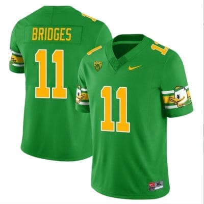 Trikweze Bridges Jersey #11 Oregon Ducks ‘Mighty Oregon’ Throwback College Football Uniforms Green