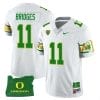 Trikweze Bridges Jersey #11 Oregon Ducks ‘Mighty Oregon’ Throwback Football Uniforms Oregon State Patch White