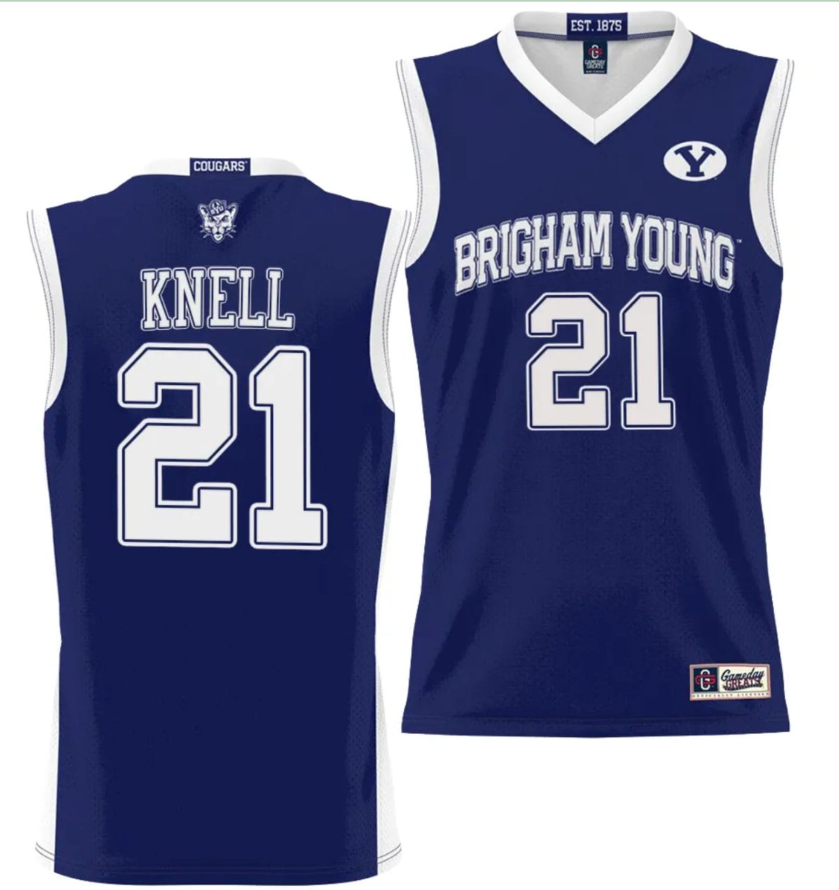 Trevin Knell Jersey #21 BYU Cougars NIL College Basketball Jersey Lightweight Navy 1 Trevin Knell Jersey #21 BYU Cougars NIL College Basketball Jersey Lightweight Navy