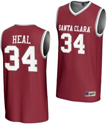 Tess Heal Jersey #34 Santa Clara Broncos Basketball NIL Lightweight Maroon