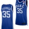 Toby Fournier Jersey #35 Duke Blue Devils College Basketball Royal