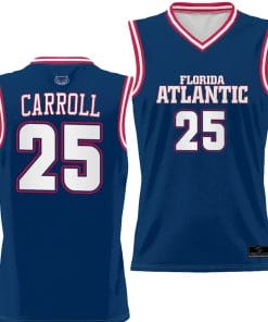 Tre Carroll Jersey #25 FAU Owls Full Sublimated Alternate Basketball Navy