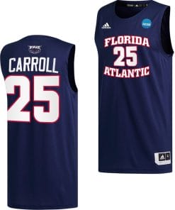 Tre Carroll Jersey #25 FAU Owls NCAA March Madness Alternate Basketball Navy