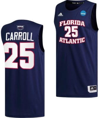 Tre Carroll Jersey #25 FAU Owls NCAA March Madness Alternate Basketball Navy