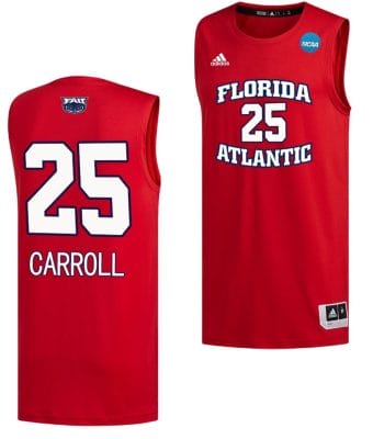 Tre Carroll Jersey #25 FAU Owls NCAA March Madness Alternate Basketball Red 8 Tre Carroll Jersey #25 FAU Owls NCAA March Madness Alternate Basketball Red