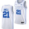 Trevin Knell Jersey #21 BYU Cougars College Basketball Jersey 2022-23 White 4 Trevin Knell Jersey #21 BYU Cougars College Basketball Jersey 2022-23 White