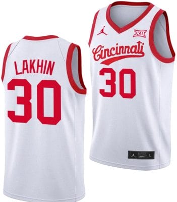 Viktor Lakhin Jersey #30 Cincinnati Bearcats 70s Throwback Basketball White 8 Viktor Lakhin Jersey #30 Cincinnati Bearcats 70s Throwback Basketball White