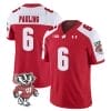 Will Pauling Jersey #6 Wisconsin Badgers Vapor Limited College Football Red Alternate