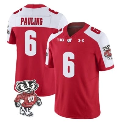 Will Pauling Jersey #6 Wisconsin Badgers Vapor Limited College Football Red Alternate 8 Will Pauling Jersey #6 Wisconsin Badgers Vapor Limited College Football Red Alternate