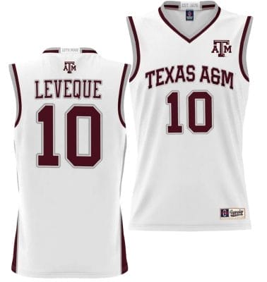 Wildens Leveque Jersey #10 Texas Aggies NIL College Basketball Jersey Lightweight White