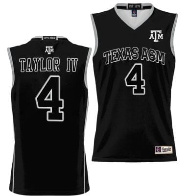 Wade Taylor IV Jersey #4 Texas Aggies NIL College Basketball Jersey Lightweight Black