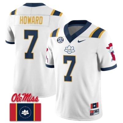 Walker Howard Jersey #7 Ole Miss Rebels Football Ole Miss Flag All Stitched White 1 10 Walker Howard Jersey #7 Ole Miss Rebels Football Ole Miss Flag All Stitched White 1