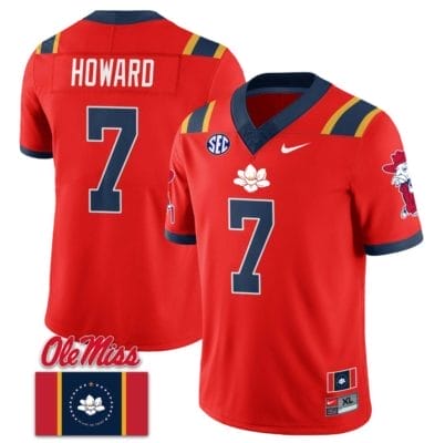 Walker Howard Jersey #7 Ole Miss Rebels Football Ole Miss Flag All Stitched Red 10 Walker Howard Jersey #7 Ole Miss Rebels Football Ole Miss Flag All Stitched Red