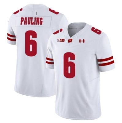 Will Pauling Jersey #6 Wisconsin Badgers Vapor Limited College Football White 8 Will Pauling Jersey #6 Wisconsin Badgers Vapor Limited College Football White